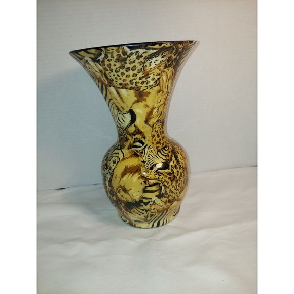 La Vie African Animal Safari Patchwork Print Vase - Picture 3 of 3